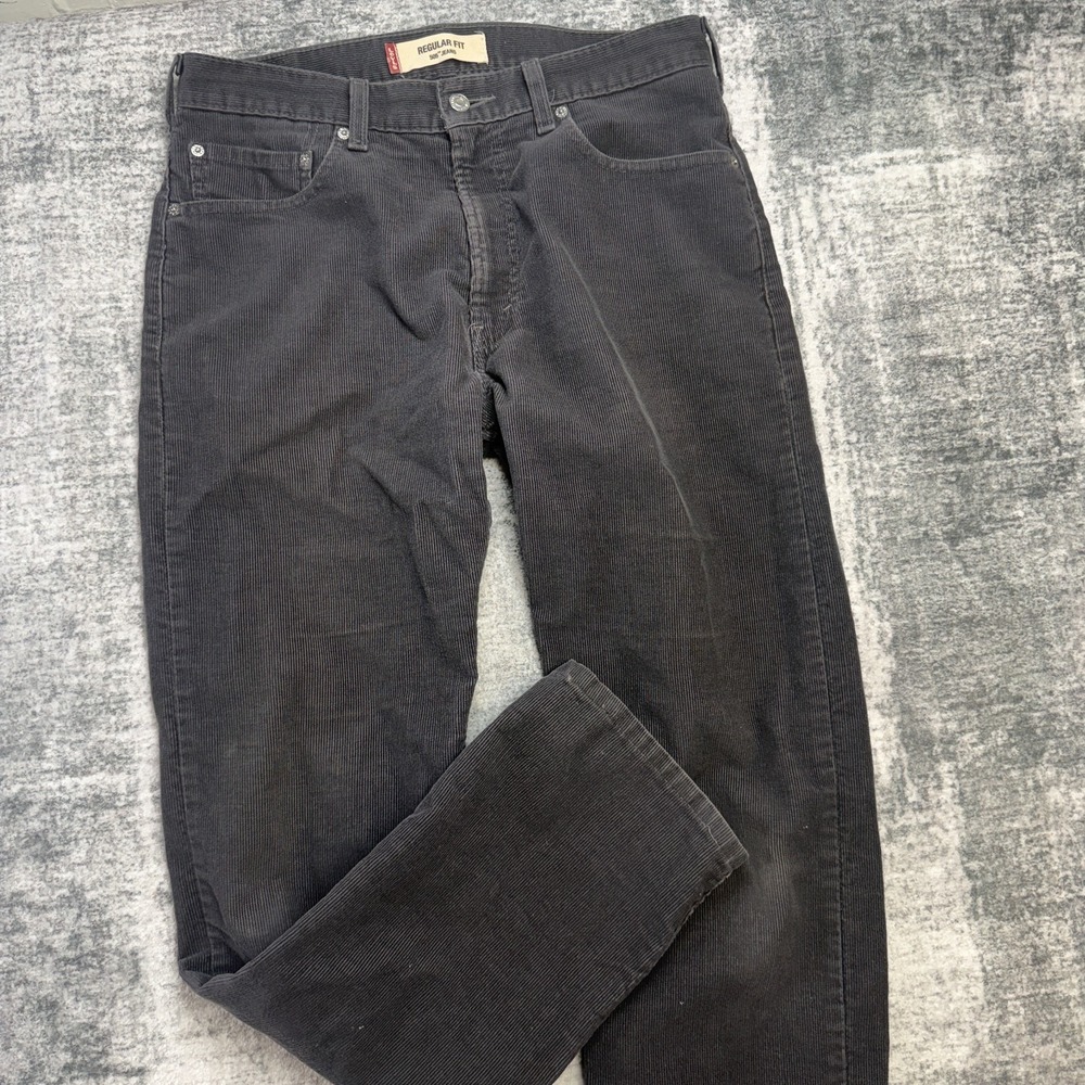 Levis Corduroy Jeans Men 34x32 (32x31) Gray 505 Regular Pinwale Y2K Skate Grunge